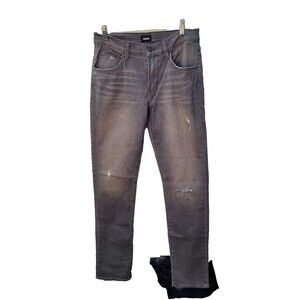 NWT- 31 Hudson Blake Light Wash Black Jeans Distressed